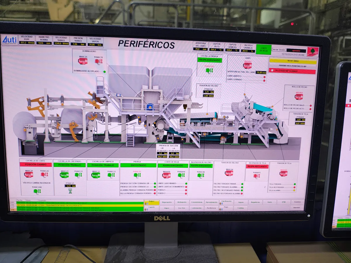 Automatización industrial - Pantalla HMI y telemetría de proceso